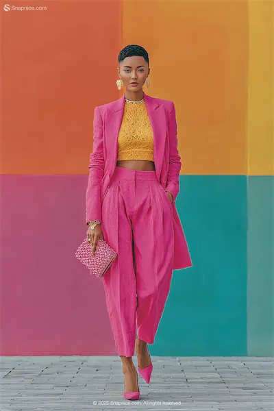 Bold Monochrome Power in Hot Pink Against a Vibrant Backdrop 23-cover