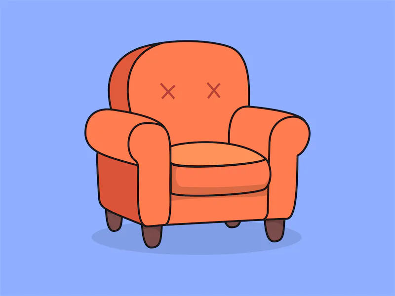 Cute Armchair – Flat Vector Cartoon Illustration-cover