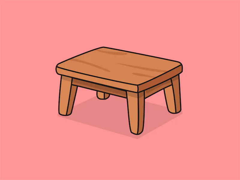 Cute Coffee Table – Flat Vector Cartoon Illustration-cover