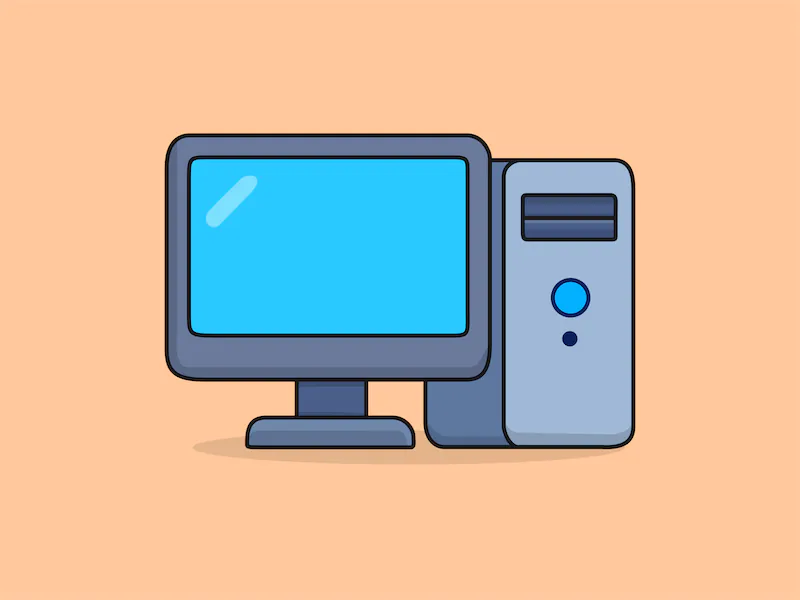 Cute Computer – Flat Vector Cartoon Illustration-cover