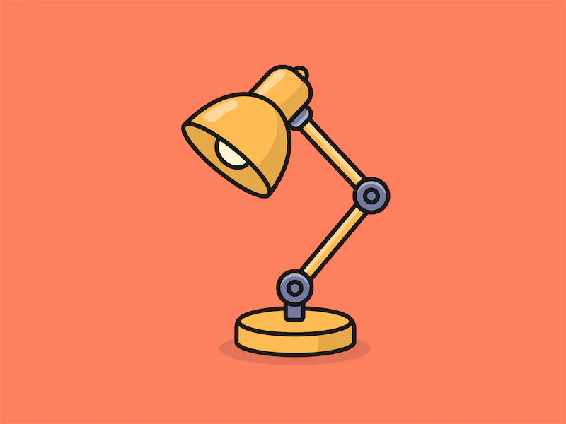 Cute Desk Lamp – Flat Vector Cartoon Illustration-cover