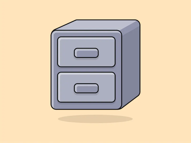 Cute File Cabinet – Flat Vector Cartoon Illustration-cover