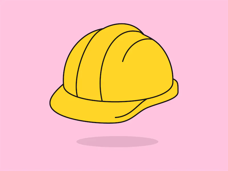 Cute Hard Hat – Flat Vector Cartoon Illustration-cover