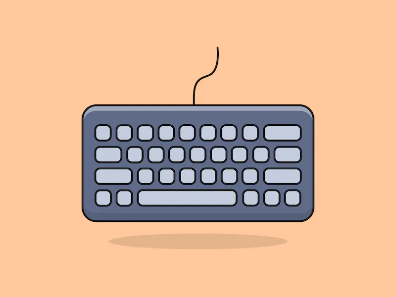 Cute Keyboard – Flat Vector Cartoon Illustration-cover