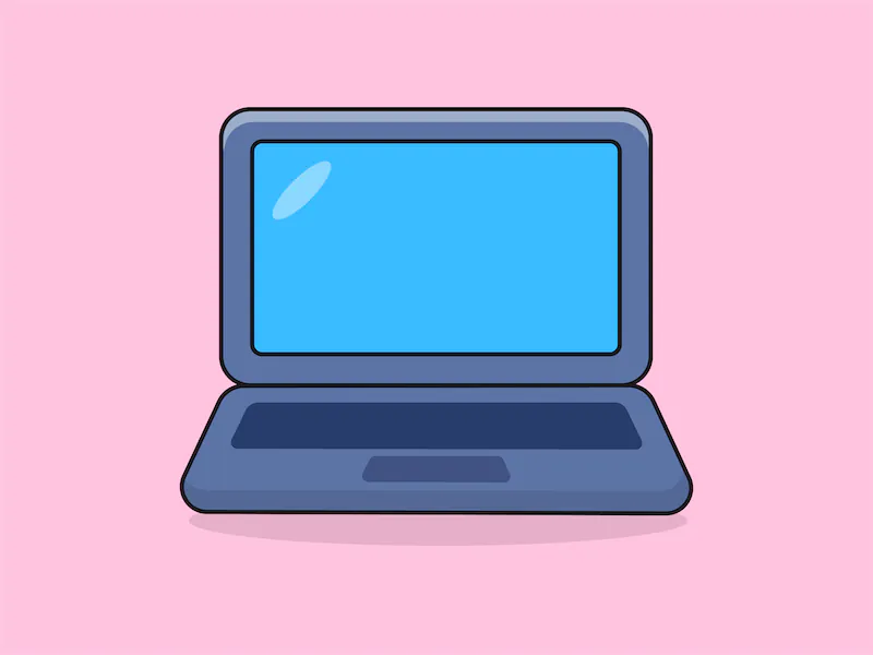 Cute Laptop – Flat Vector Cartoon Illustration-cover