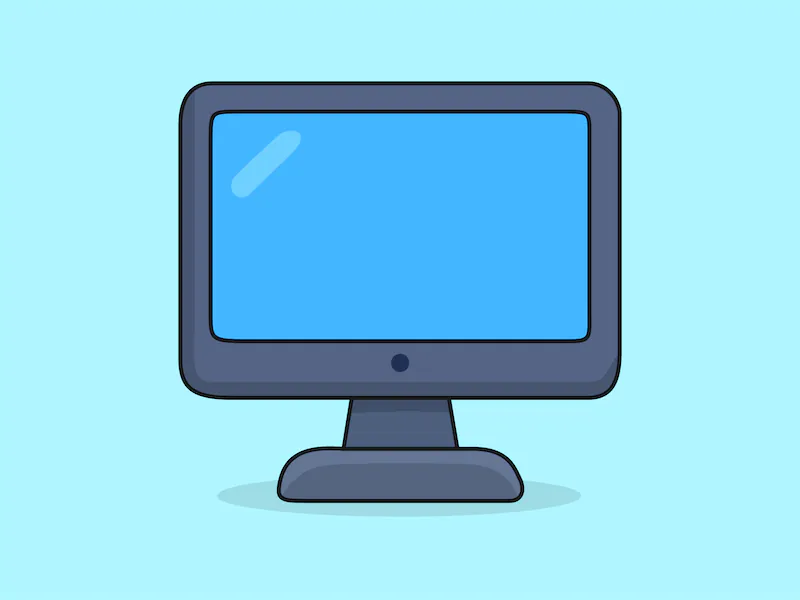 Cute Monitor – Flat Vector Cartoon Illustration-cover