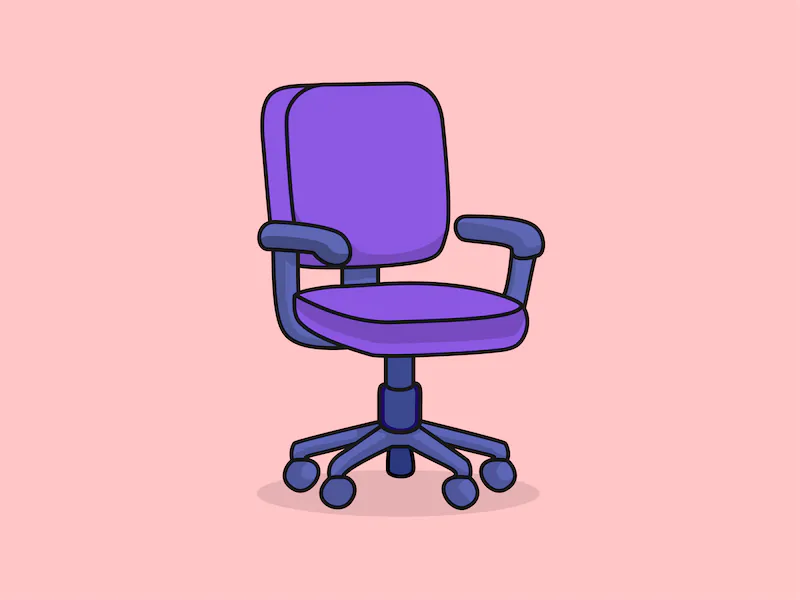 Cute Office Chair– Flat Vector Cartoon Illustration-cover