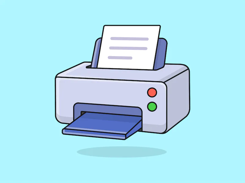 Cute Printer – Flat Vector Cartoon Illustration-cover