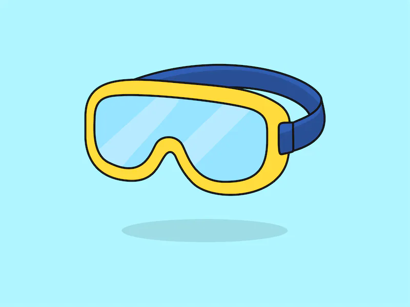 Cute Safety goggles – Flat Vector Cartoon Illustration-cover