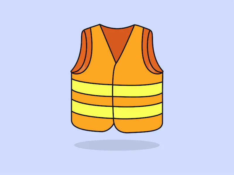 Cute Safety vest – Flat Vector Cartoon Illustration-cover