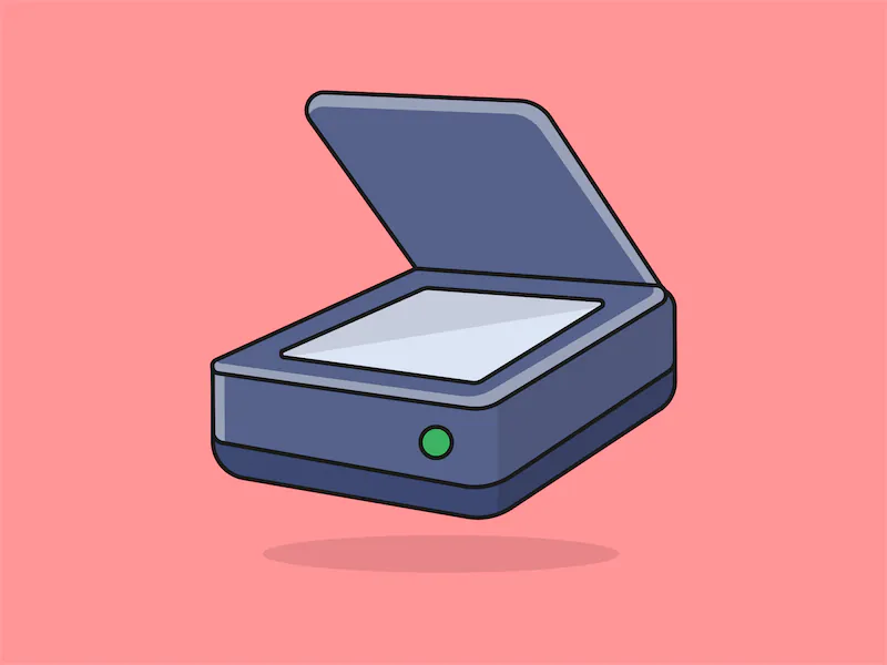 Cute Scanner – Flat Vector Cartoon Illustration-cover