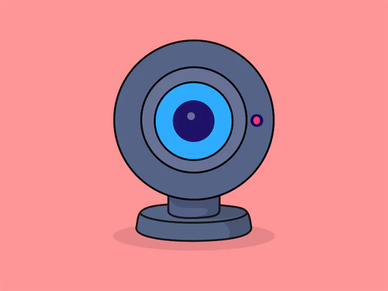 Cute Webcam– Flat Vector Cartoon Illustration-cover