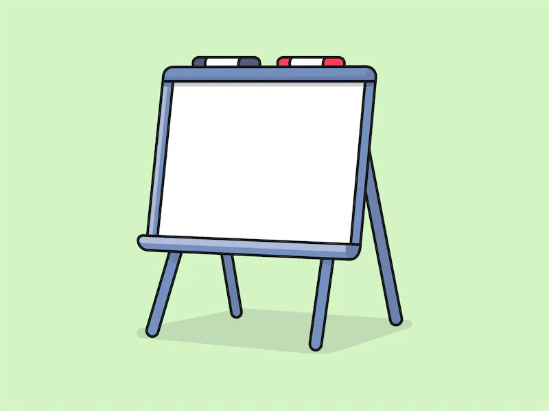 Cute Whiteboard – Flat Vector Cartoon Illustration-cover