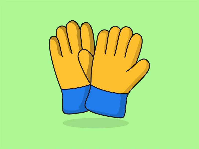 Cute Work Gloves – Flat Vector Cartoon Illustration-cover