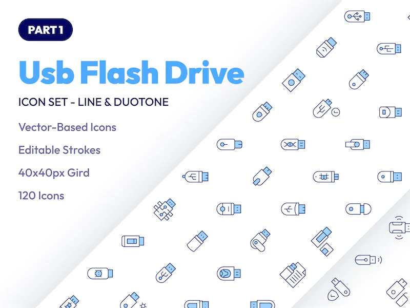 Usb flash drive Icon Set – Cover